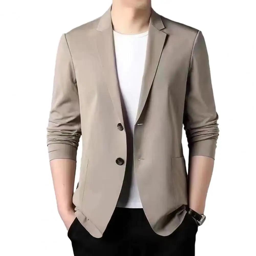 Manteau de costume pour hommes, revers, manches longues, boutons, patte de boutonnage, veste de cost