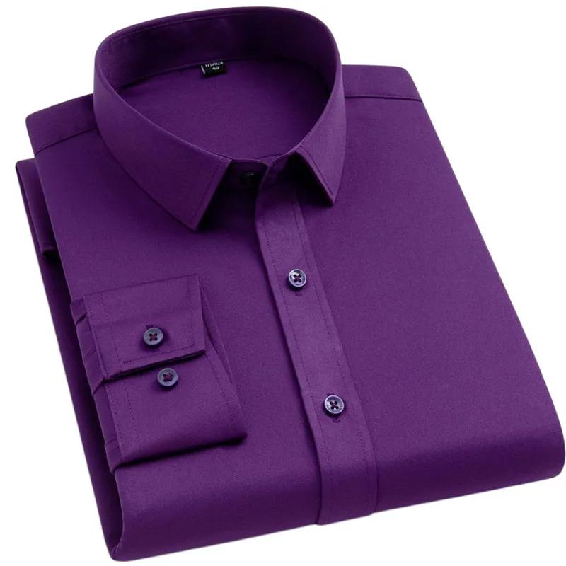 BAMBOOPLE chemises de bureau sans fer pour hommes dernières affaires douces Anti-rides sans poche in