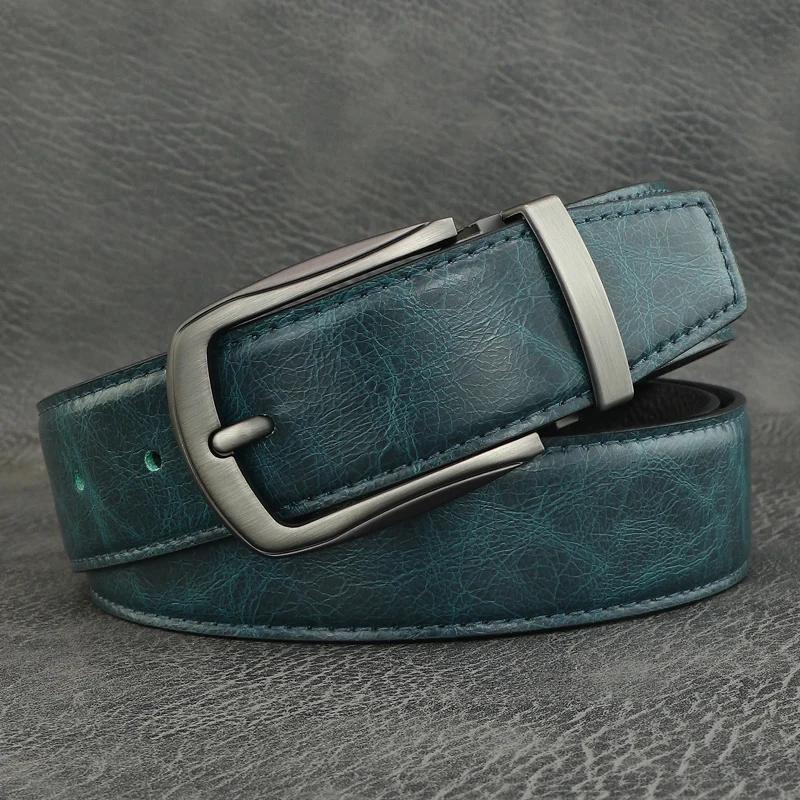 Ceintures en cuir véritable pour hommes, boucle ardillon de haute qualité, mode en argile, décontrac