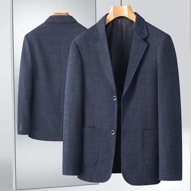 Blazer pour hommes d'âge moyen, tenue professionnelle décontractée, ample, Style britannique, sous-t
