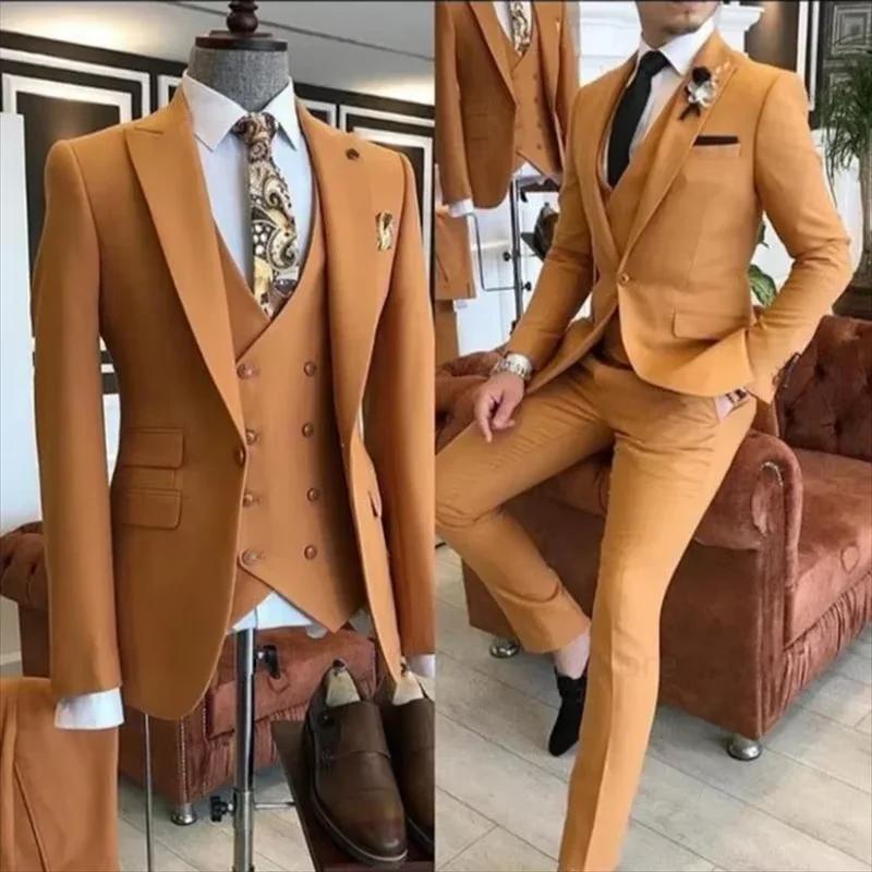 2025 bordeaux Double boutonnage gilet Costume Homme hommes Costume pour mariage marié porter bal mei