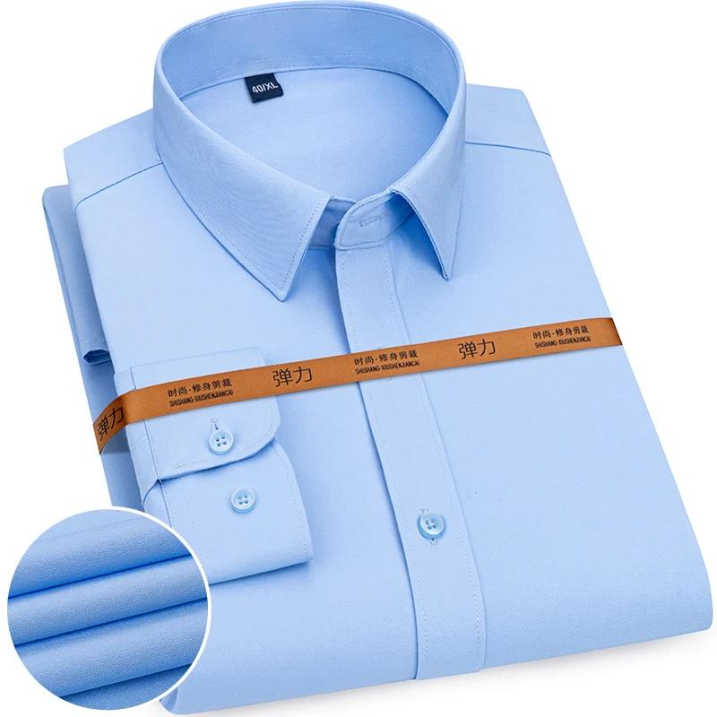 Chemise d'affaires à manches longues pour hommes, vêtements de marque, mince, mince, blanc, document