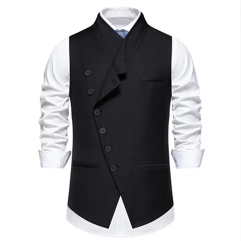 Nouveaux hommes costume gilets mode intelligent décontracté robe formelle gilet pour mariage gilets