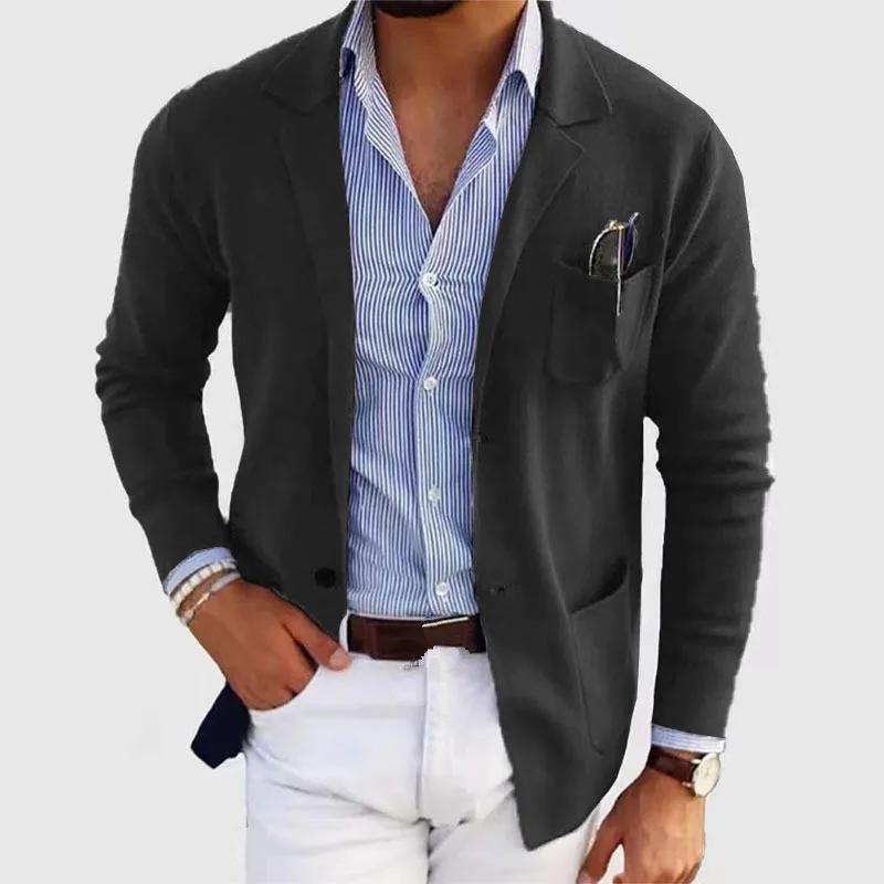 Nouveauté 2026 : Vestes Blazer Homme Tendance Coupe Slim Unie Simple Boutonnage – Manteaux de Costum