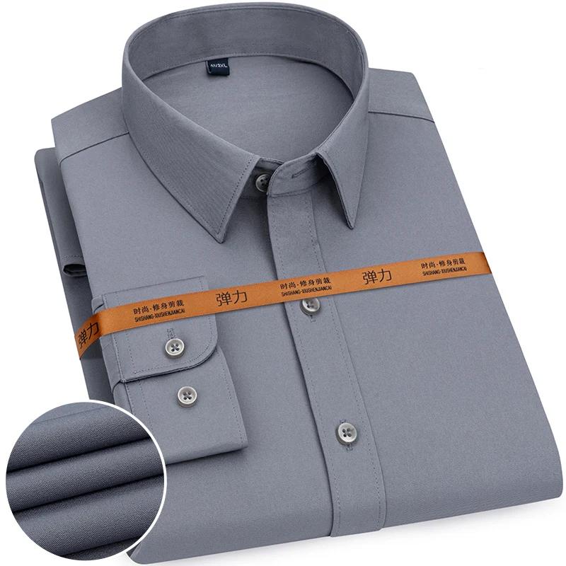 Chemise d'affaires à manches longues pour hommes, vêtements de marque, mince, mince, blanc, document