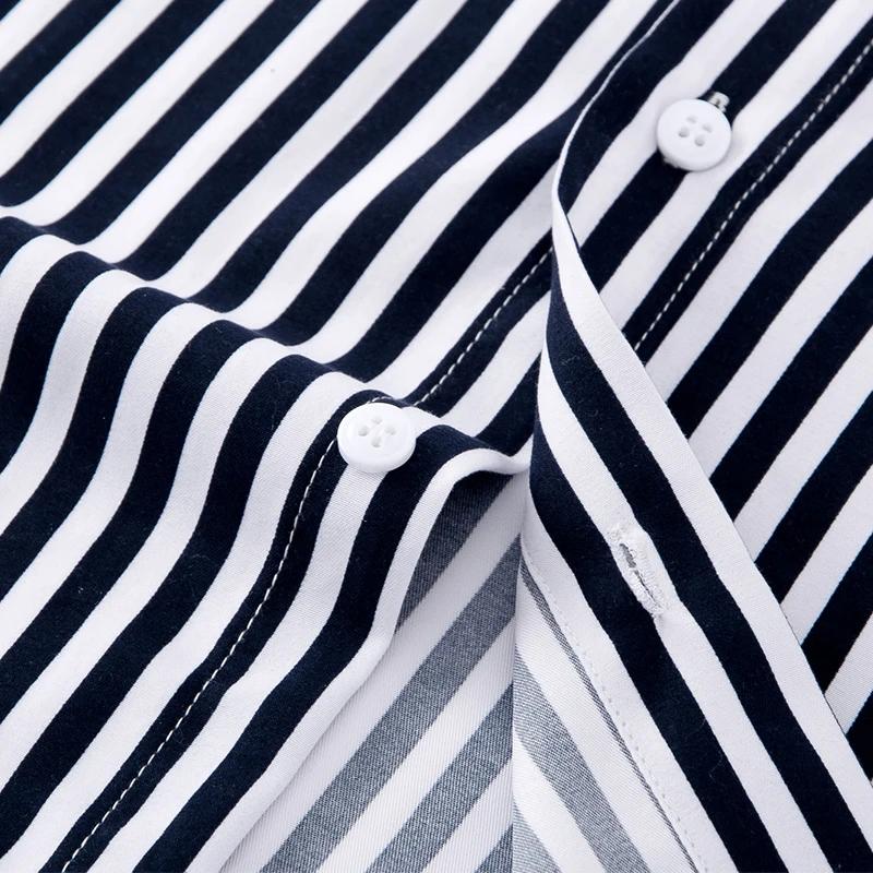 Chemises formelles pour hommes, manches longues, Anti-rides, rayées, mode Business, chemise sociale