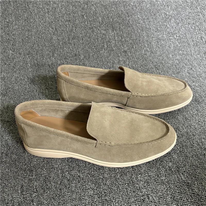 Baskets décontractées en cuir véritable pour hommes, mocassins à enfiler de grande taille, chaussure