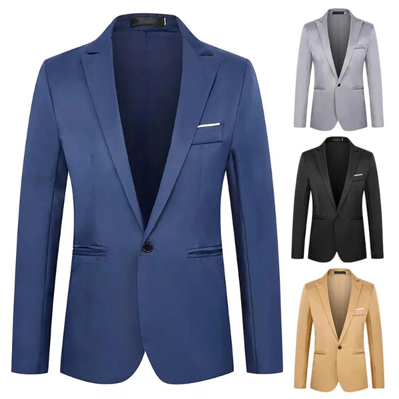 Veste de costume d'affaires décontractée pour hommes, tendance, légère, luxueuse, Slim, sans repassa