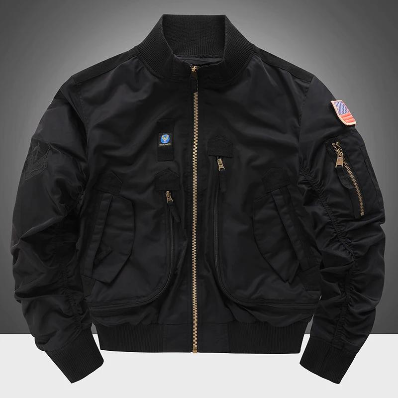Automne hiver hommes Bomber vestes mode hommes rétro MA-1 pilote manteaux à glissière hommes armée t