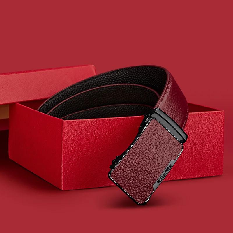 Ceinture d'affaires à la mode pour hommes, ceinture à boucle automatique en cuir, ceinture décontrac