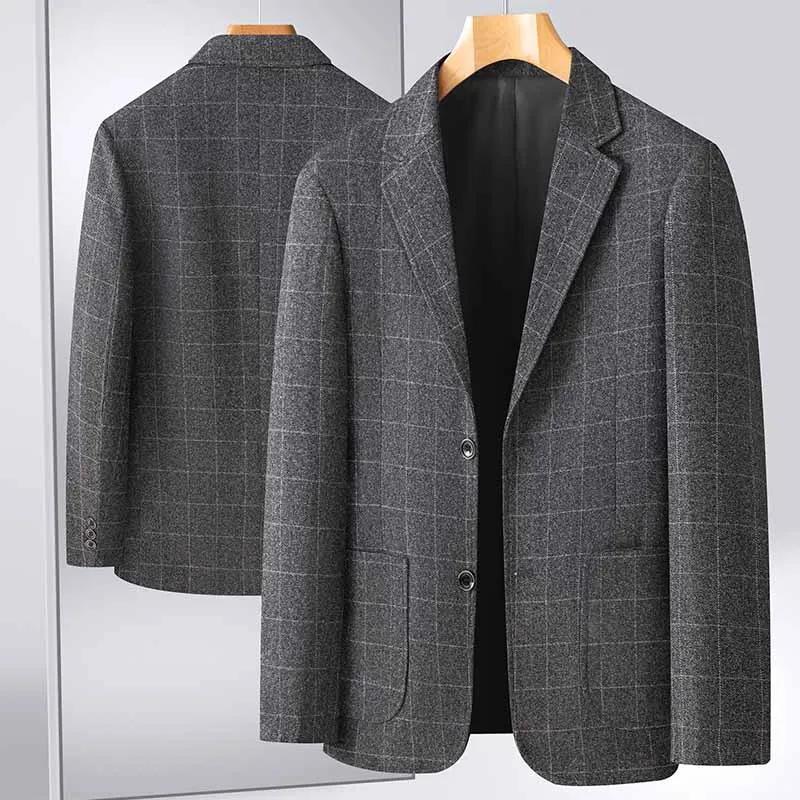 Blazer pour hommes d'âge moyen, tenue professionnelle décontractée, ample, Style britannique, sous-t