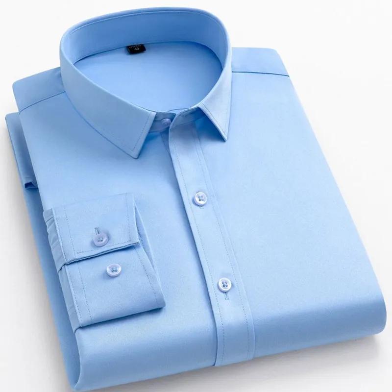 BAMBOOPLE chemises de bureau sans fer pour hommes dernières affaires douces Anti-rides sans poche in