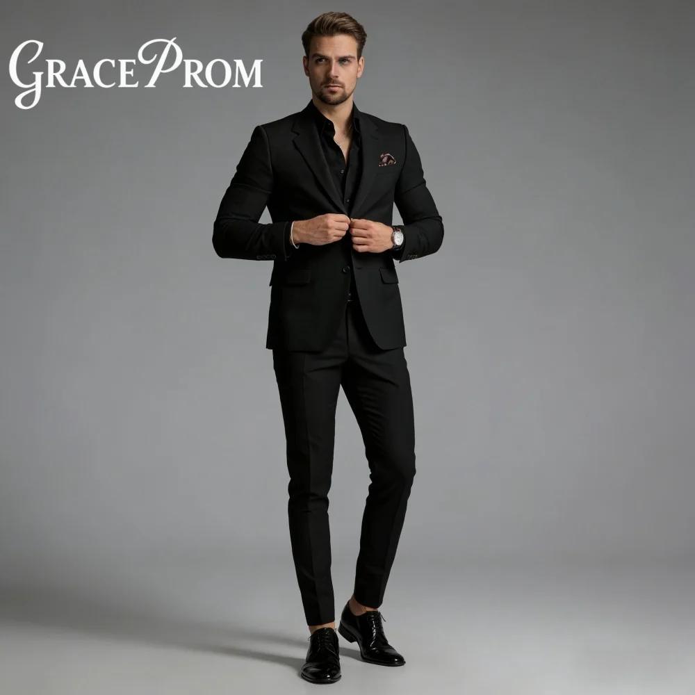 Costume de Mariage Homme Beige à Revers Cranté, Ensemble 2 Pièces Simple Boutonnage (Veste et Pantal
