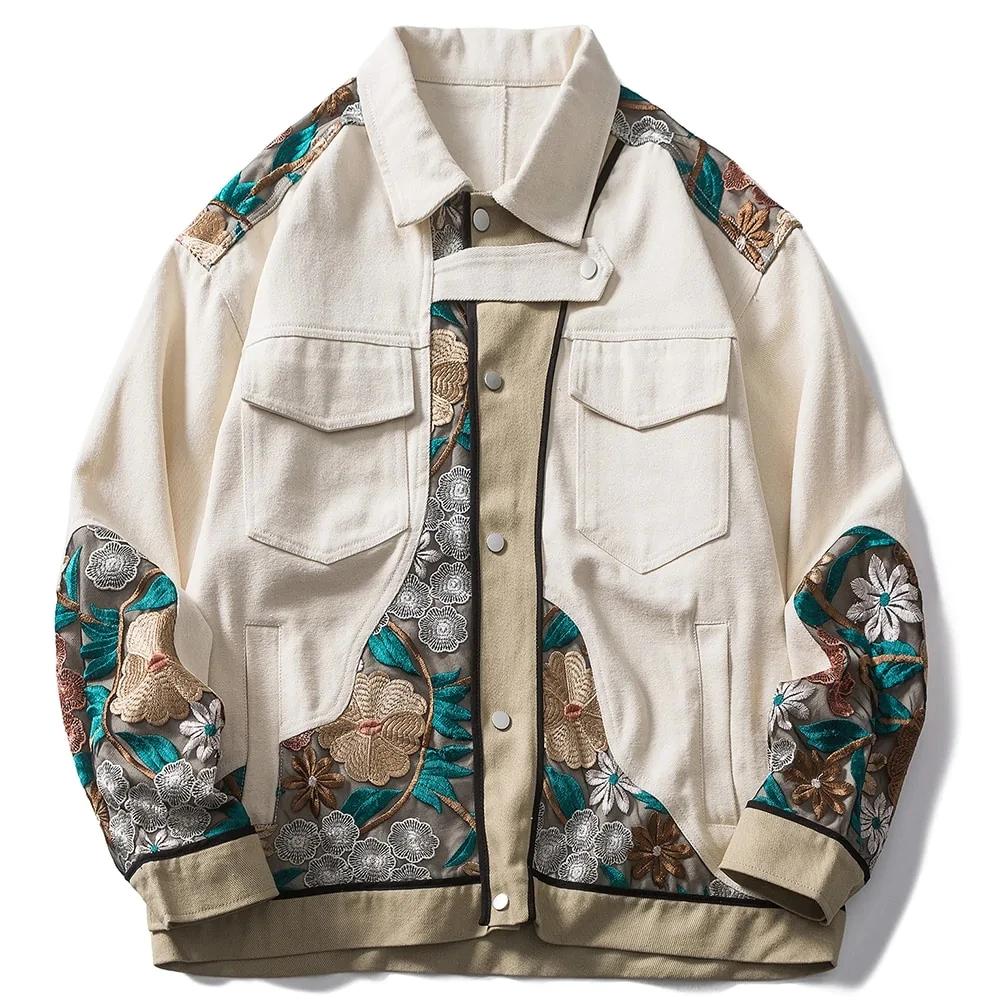Veste en coton brodée pour hommes et femmes, veste Hip Hop Punk, Streetwear pour jeunes, High Street