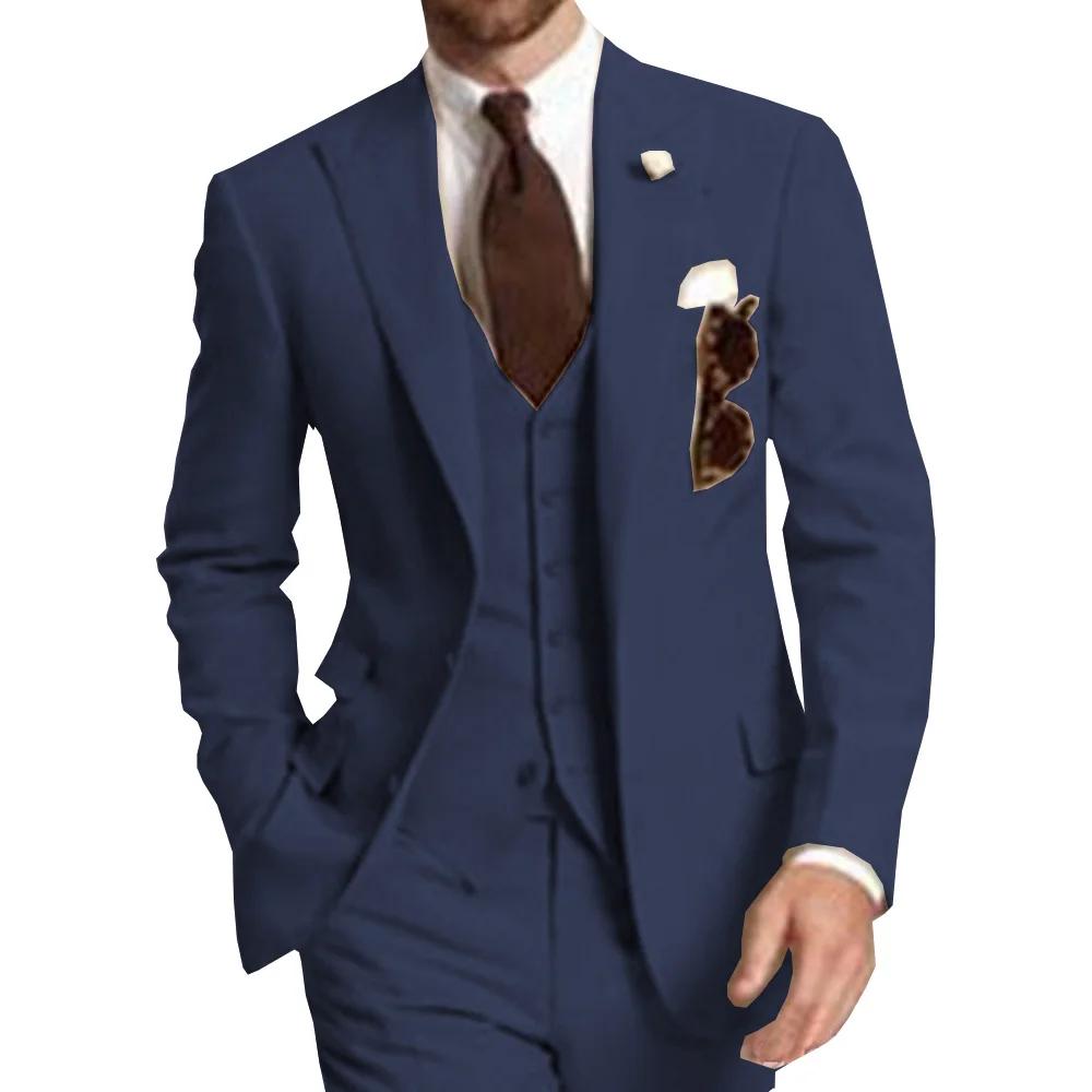 Costume de Mariage et de Cérémonie 3 Pièces Champagne pour Hommes