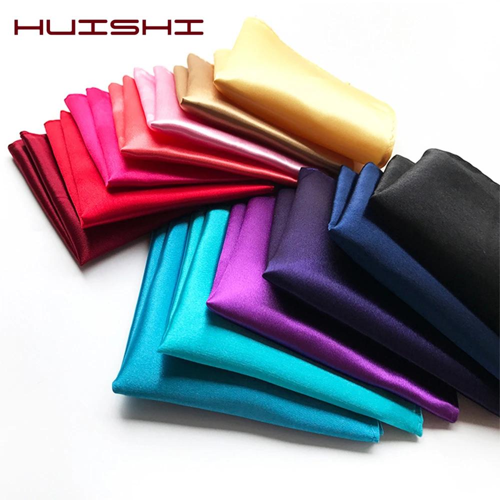 HUISHI solide mouchoir Vintage mode fête poche Hanky pour costume hommes