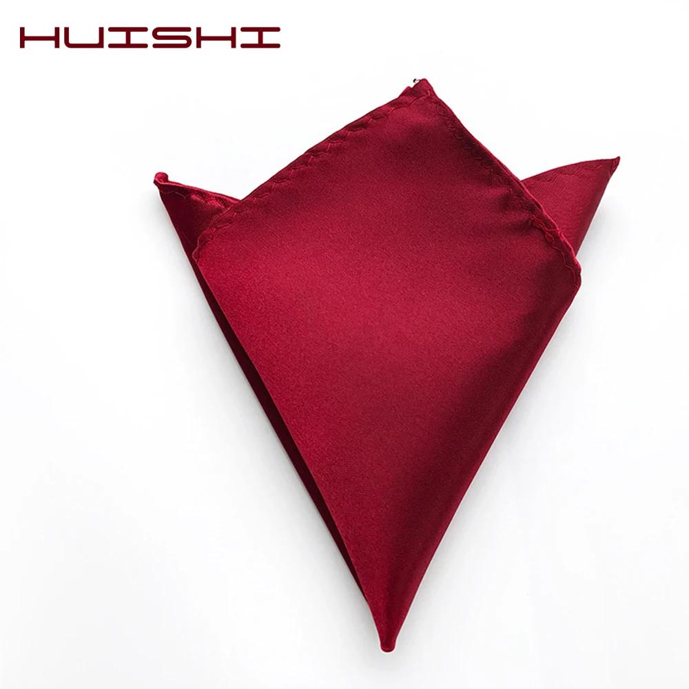 HUISHI solide mouchoir Vintage mode fête poche Hanky pour costume hommes