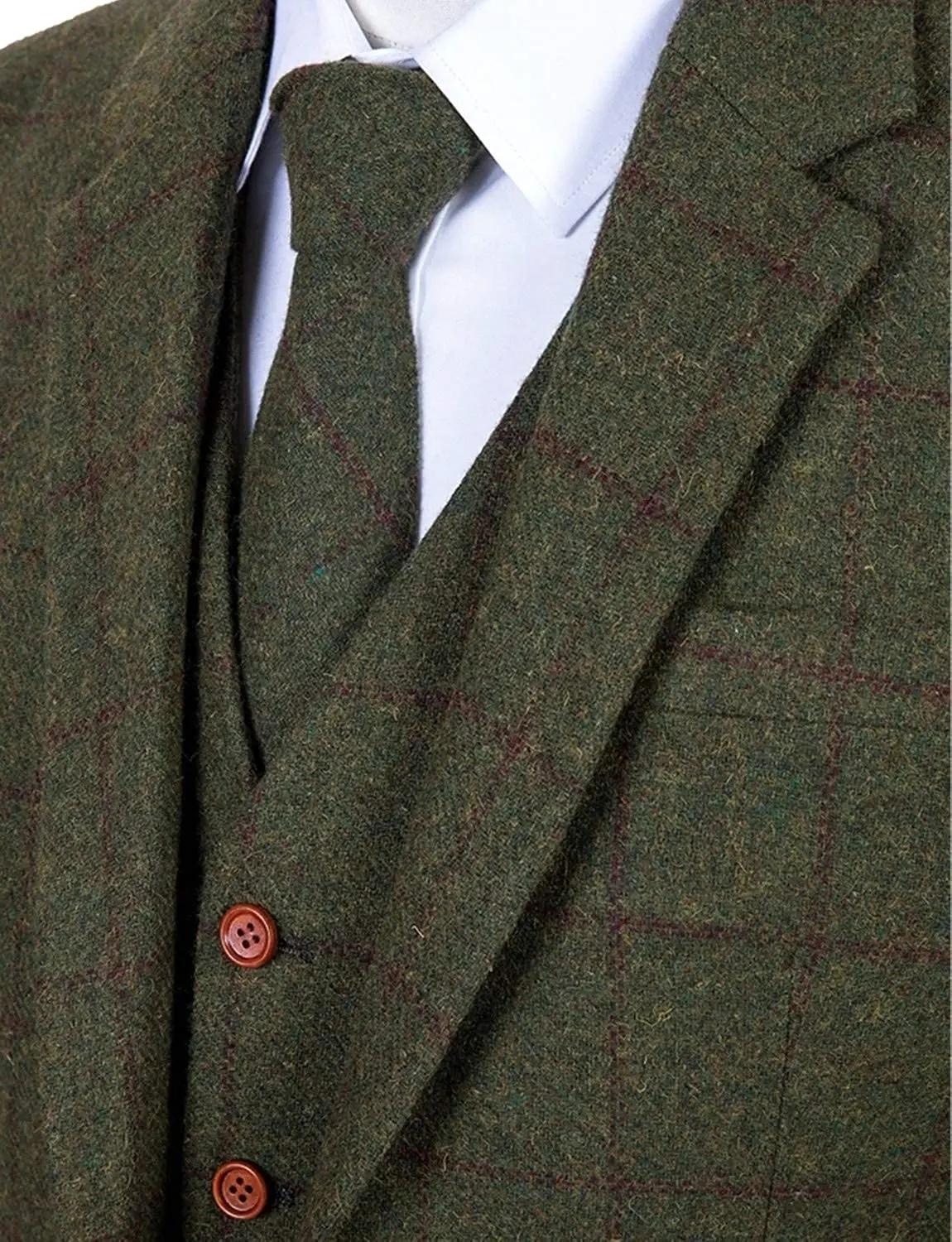 Costumes marron en Tweed pour hommes