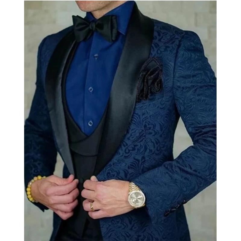 Costume de Mariage en Jacquard Bordeaux pour Homme