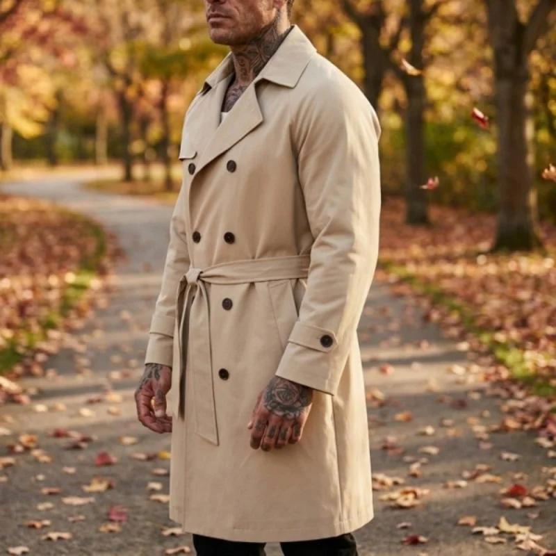 Trench-coat pour homme avec ceinture