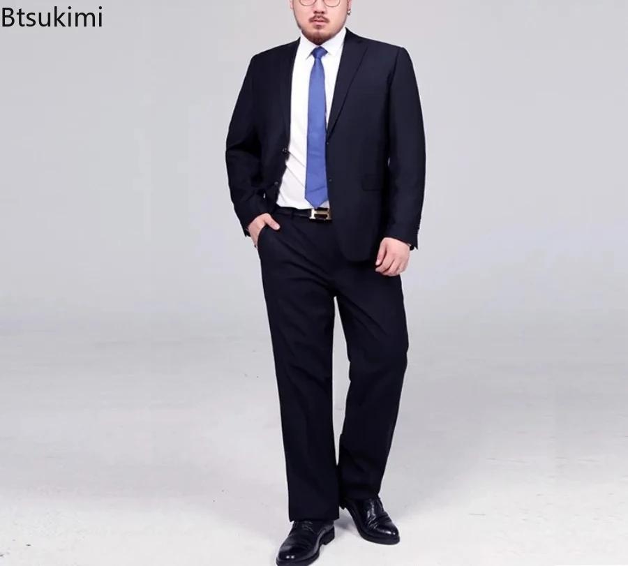 Ensemble deux pièces costume et pantalon de couleur unie pour homme