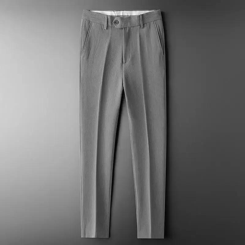 Pantalon de Costume Cropped Slim Fit Blanc pour Homme – Collection Été – Luxe et Qualité Supérieure – Élégant et Formel JJ1457