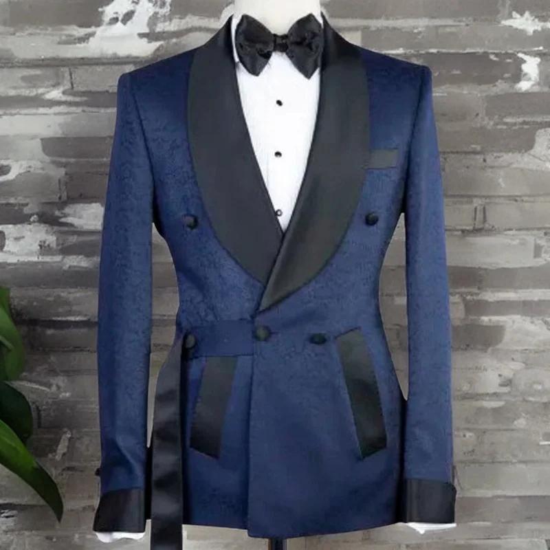 Costumes italiens floraux à double boutonnage pour hommes