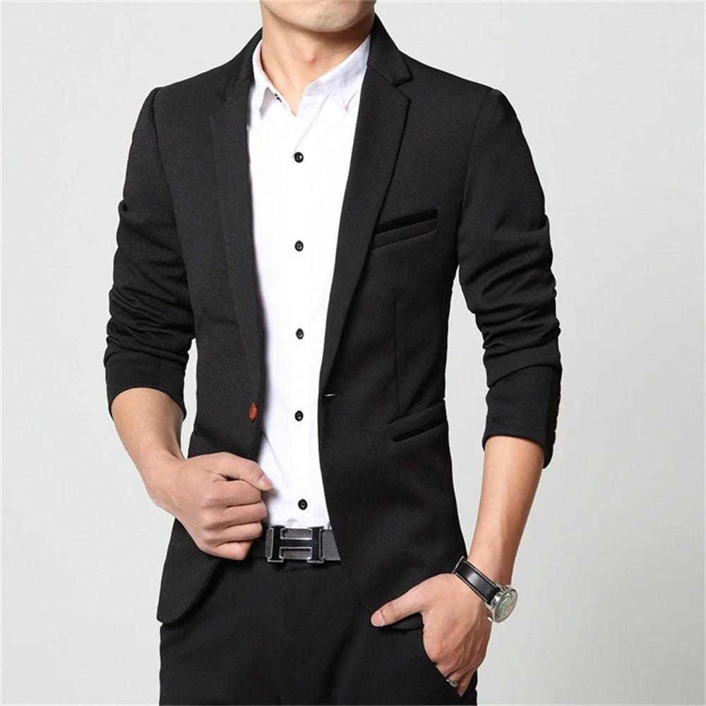 2024 hommes coupe ajustée nouvelle mode Blazer costume veste noir bleu rouge grande taille L à 5XL