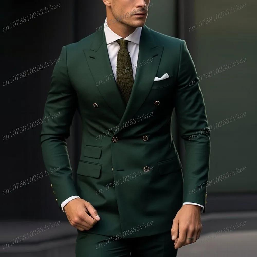 Costume vert foncé pour hommes d'affaires