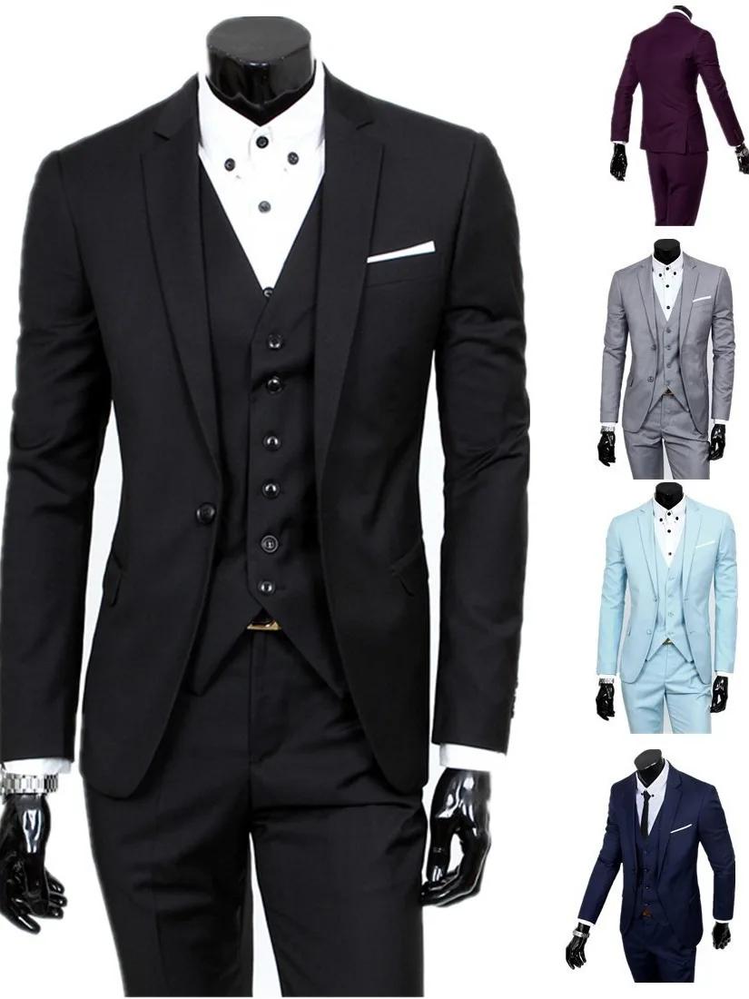 Slim Fit meilleur homme costume hommes d'affaires décontracté sur mesure veste et pantalon Ensemble à la mode Style urbain fermeture à bouton unique