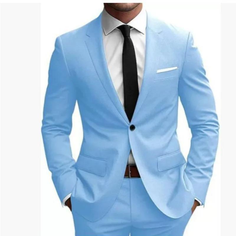 Ensemble de costume slim bleu ciel pour homme