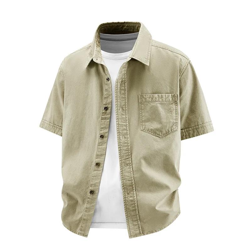 Chemise pour homme en coton lavé