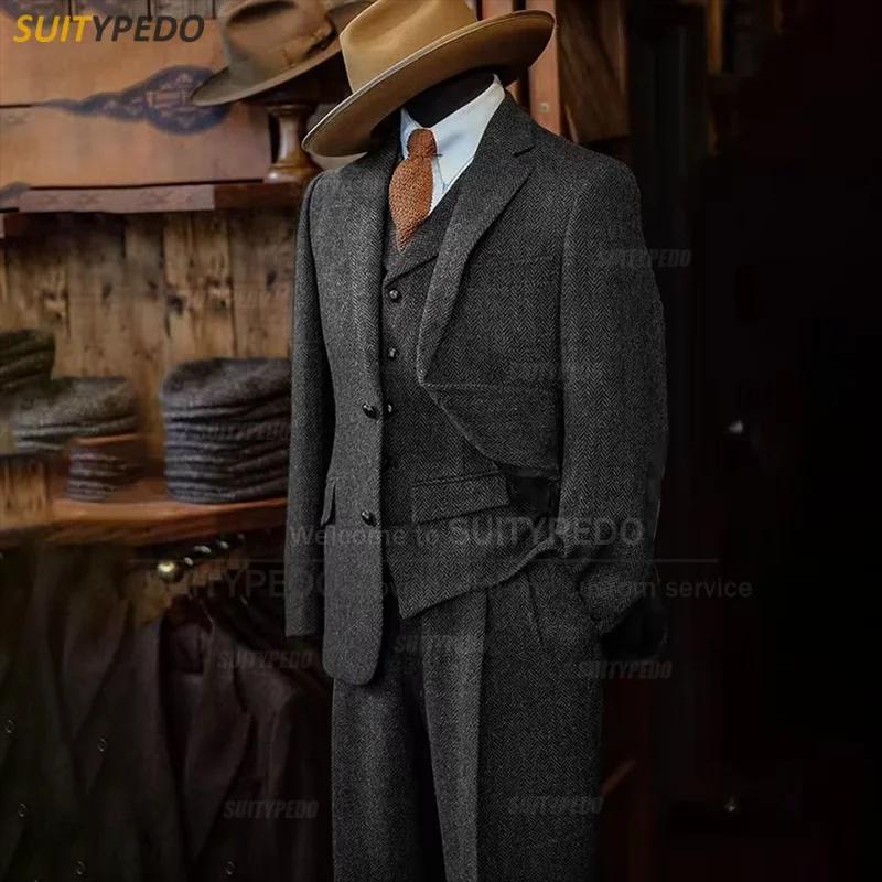 Costume intelligent décontracté à chevrons pour hommes