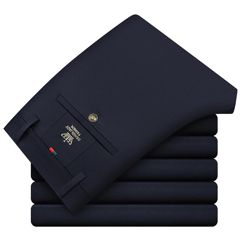 Pantalon de Costume Homme Tendance Couleur Unie Polyvalent et Ajusté