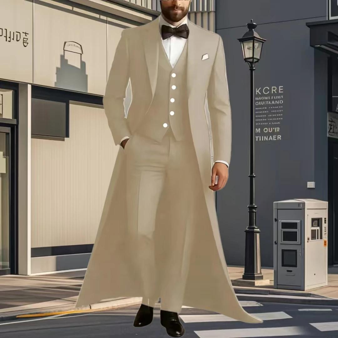 Costume Homme 3 Pièces de Mariage et Cérémonie : Veste Longue