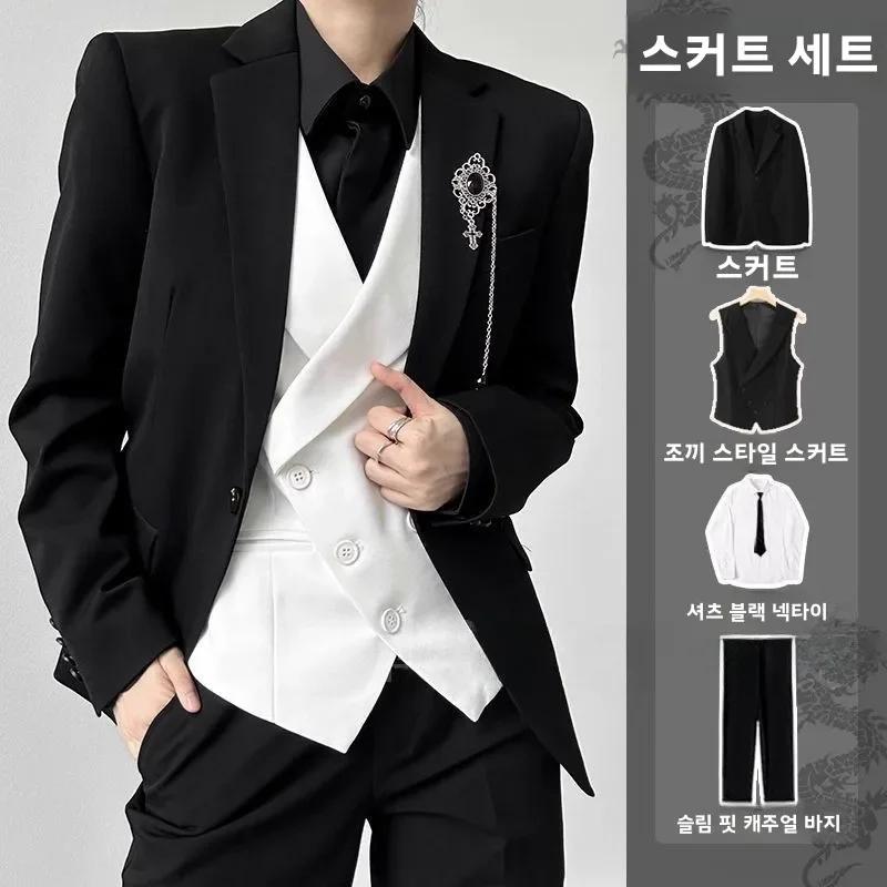 Bla costume ensemble hommes coupe ajustée printemps automne haute Sensation cérémonie Jaet gilet neutre Sle Double 2025 offre spéciale