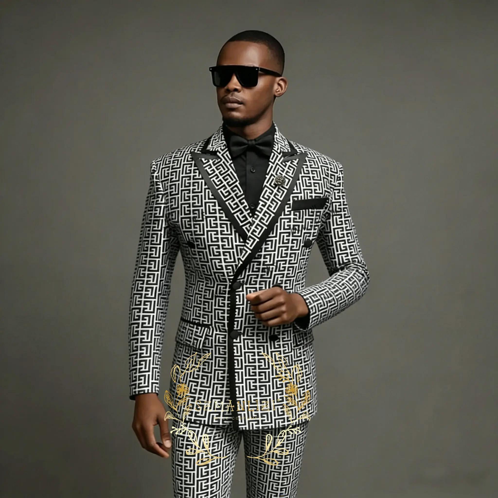 Costumes pour hommes 2 pièces à revers pointus croisés