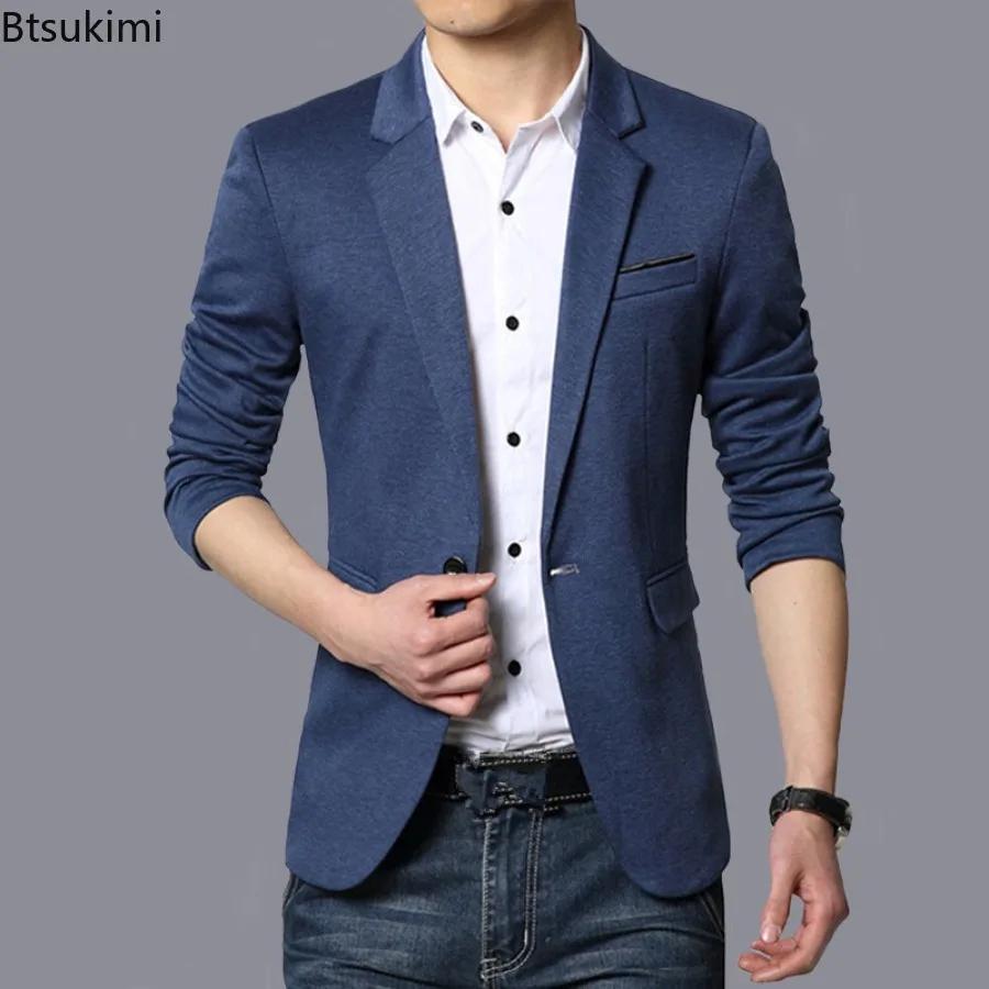 Veste de Costume Classique Homme 2026 – Blazer Slim Uni à Bouton Unique pour Affaires et Tenues Décontractées – Haut