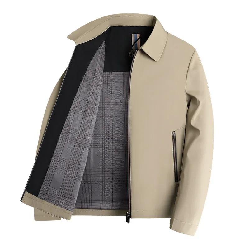 Veste noire à manches longues pour homme 2026 avec col rabattable