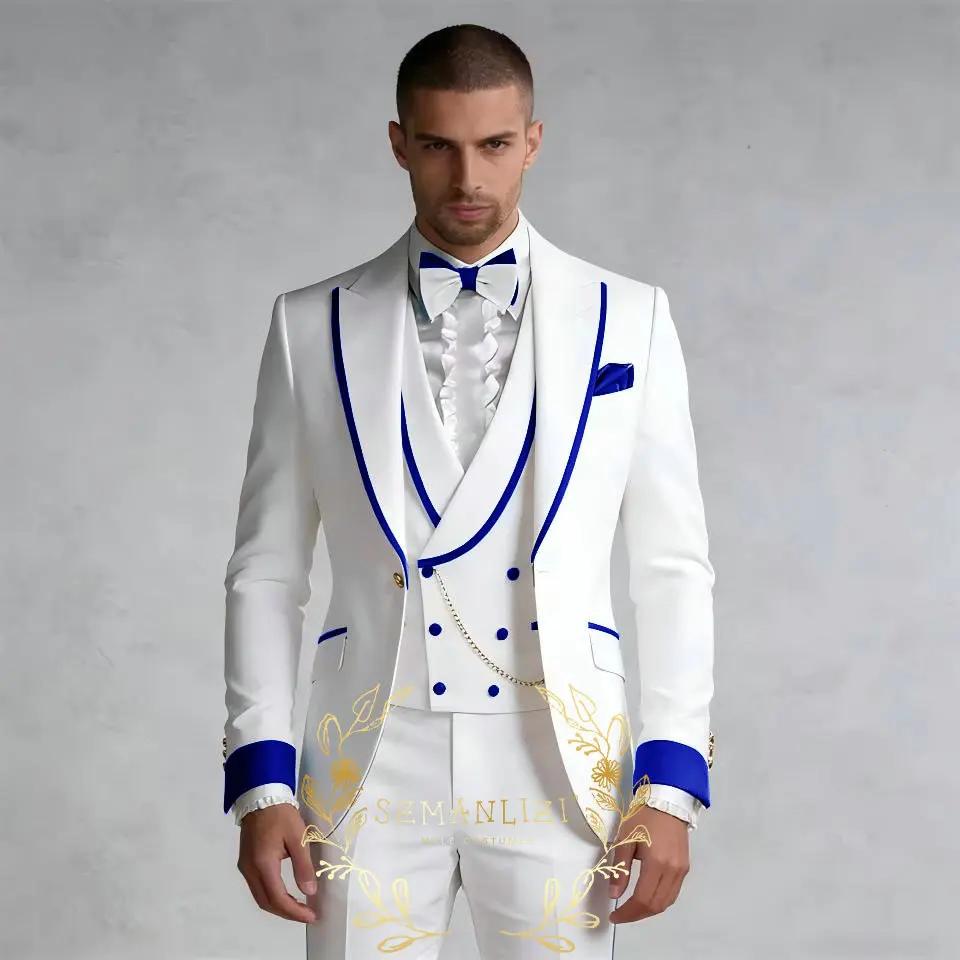 Costumes blancs sur mesure de luxe pour hommes