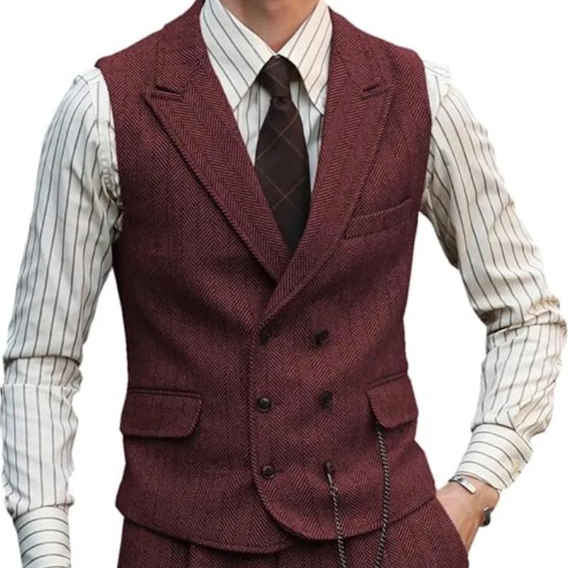 Gilet d'affaires en cuir suédé pour homme