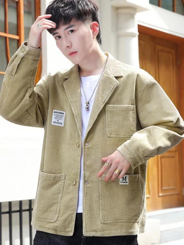 Blazer rayé à boutonnage simple pour hommes