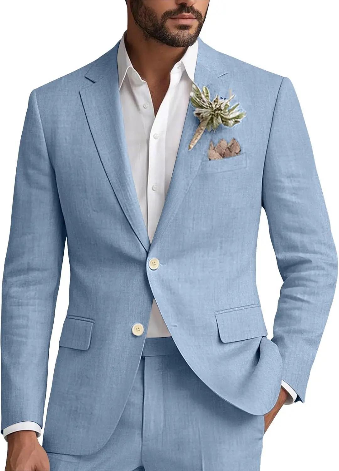Costume en lin pour homme 2 pièces