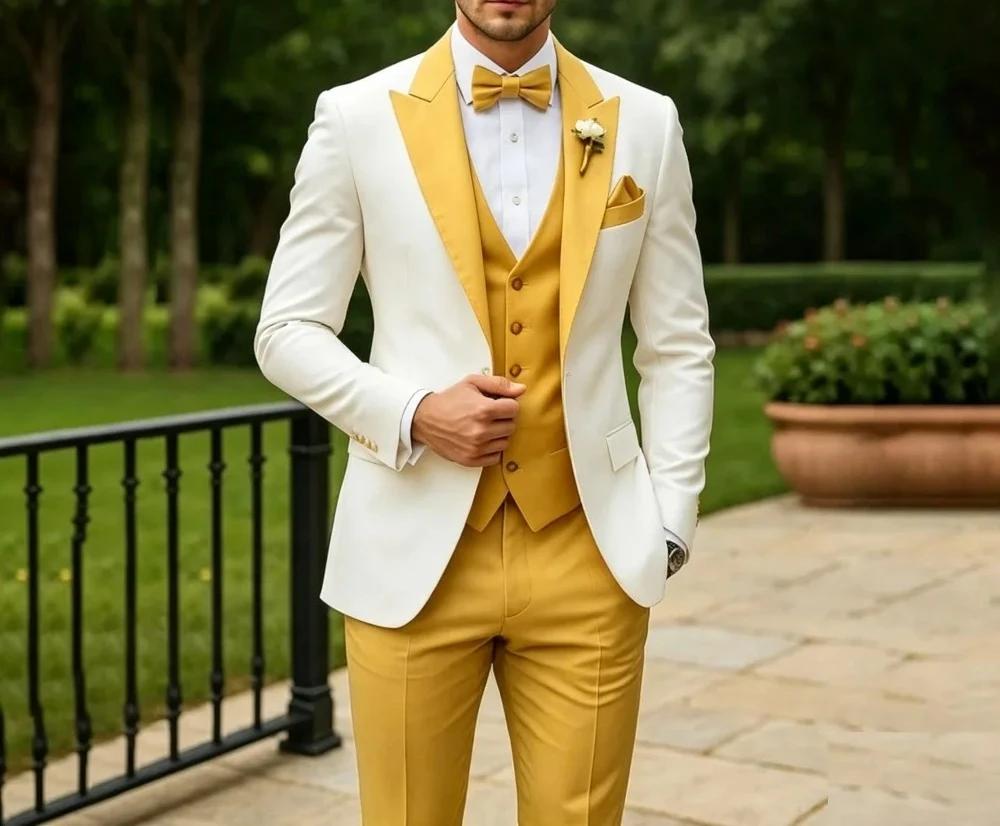 Ensemble de 3 pièces de costume de mariage vert sauge pour le marié – Blazer