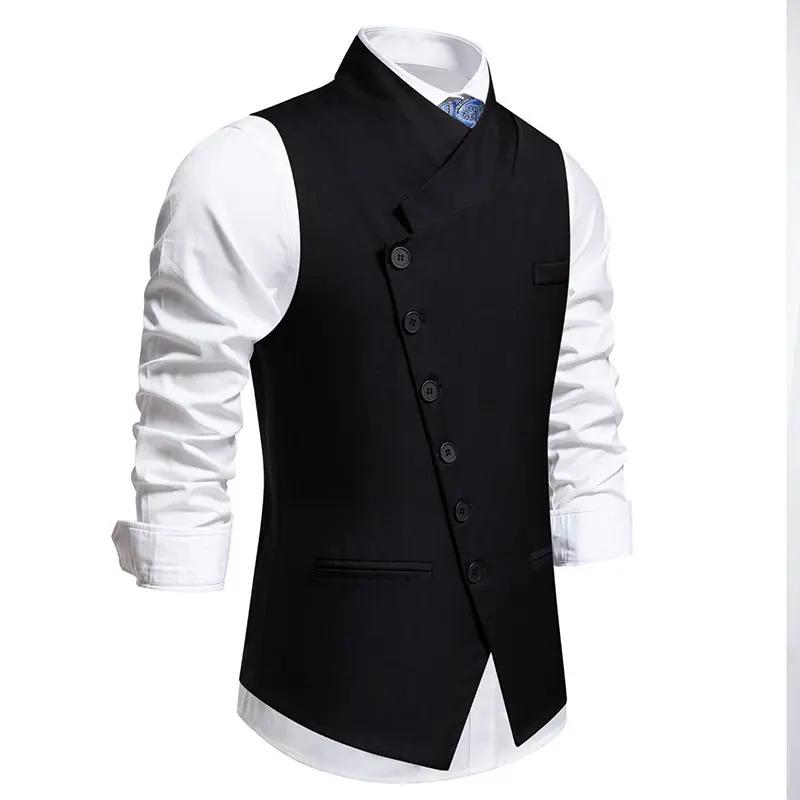 Nouveaux hommes costume gilets mode intelligent décontracté robe formelle gilet pour mariage