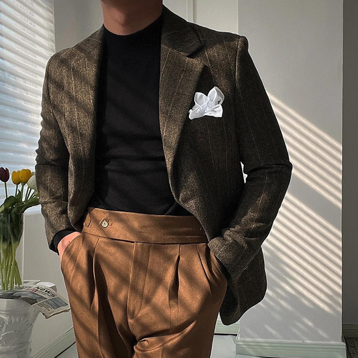Veste de costume décontractée à simple boutonnage