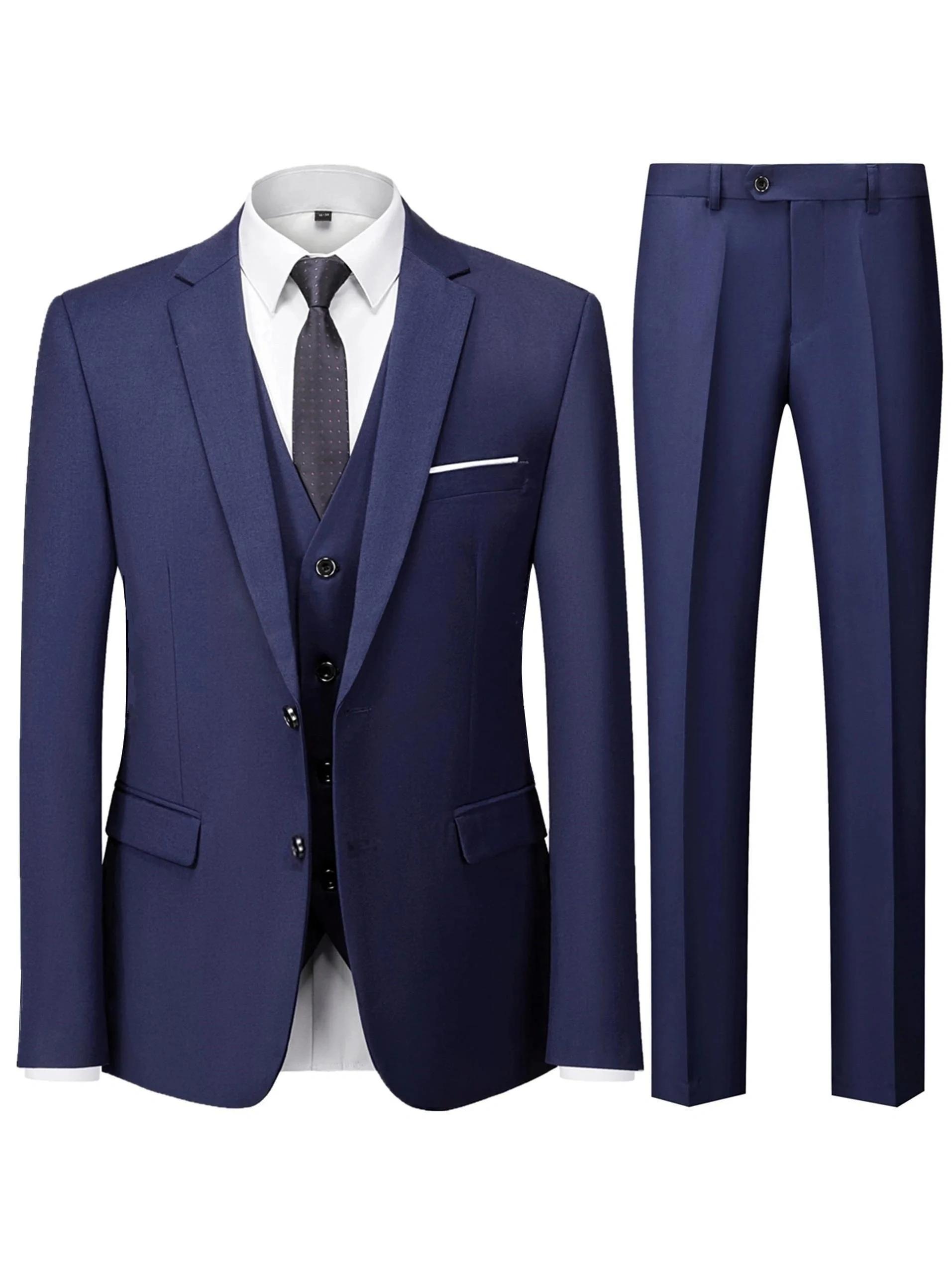Ensemble de costume 2 pièces bordeaux pour homme (blazer + pantalon uniquement