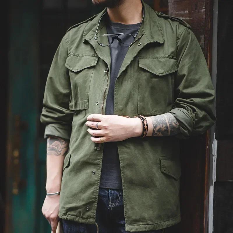 Veste rétro européenne et américaine pour hommes. Coupe-vent de loisirs avec plusieurs poches
