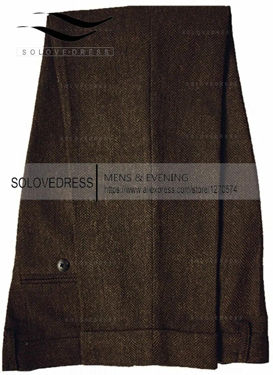 FJWool-Costume en tweed à chevrons pour hommes