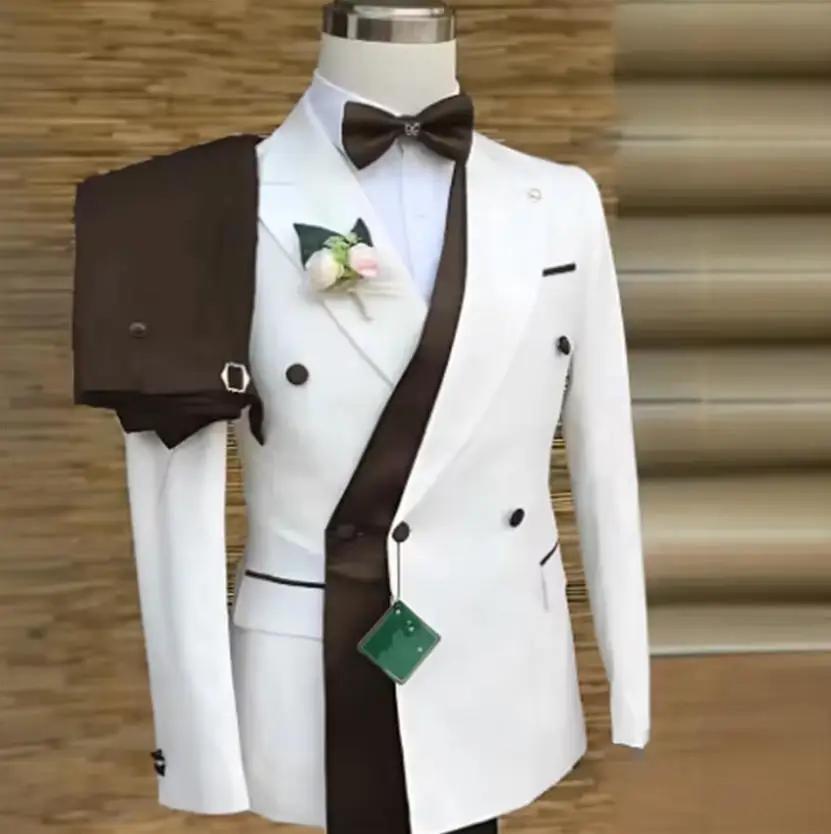 Costumes pour hommes Double boutonnage mariage marié formel affaires Blazer avec pantalon